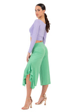 Load image into Gallery viewer, Side Ruffled Capri Pants