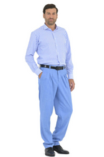 Load image into Gallery viewer, Sky Blue Striped Men's Shirt With Oval print