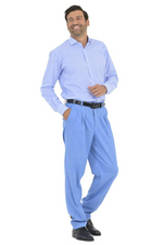 Load image into Gallery viewer, Sky Blue Striped Men's Shirt With Oval print