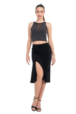Load image into Gallery viewer, Sleeveless Crop Top With Mesh V Neckline