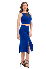 Load image into Gallery viewer, Sleeveless Crop Top With Mesh V Neckline