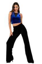 Load image into Gallery viewer, Sleeveless Velvet Crop Top With Mesh V Neckline