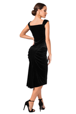 Load image into Gallery viewer, Woman wearing a black dress on a white background