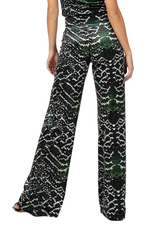 Load image into Gallery viewer, Snake Print Velvet Wide Leg Pants