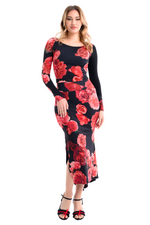 Load image into Gallery viewer, Spanish Floral Print Long Sleeve Dance Top