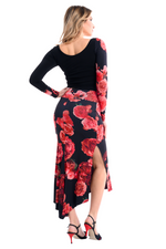 Load image into Gallery viewer, Spanish Floral Print Long Sleeve Dance Top