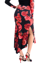 Load image into Gallery viewer, Spanish Floral Print Midi Skirt With Side Slit