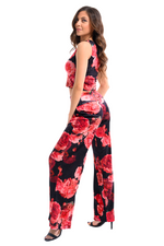 Load image into Gallery viewer, Spanish Floral Print Velvet Crop Top
