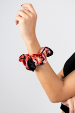 Load image into Gallery viewer, Spanish Floral Print Velvet Scrunchie