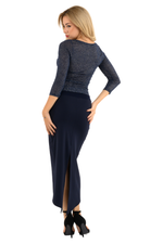 Load image into Gallery viewer, Sparkling Draped Neckline Sleeved Top