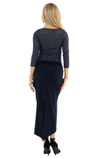 Load image into Gallery viewer, Sparkling Draped Neckline Sleeved Top