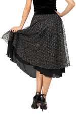 Load image into Gallery viewer, Sparkling Leaf-Print Two-layer Dance Skirt