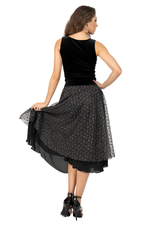 Load image into Gallery viewer, Sparkling Leaf-Print Two-layer Dance Skirt
