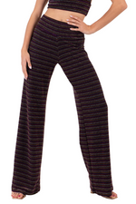 Load image into Gallery viewer, Sparkling Striped Wide-Leg Dance Pants
