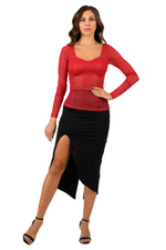 Load image into Gallery viewer, Sparkling Sweetheart Neckline Sleeved Top