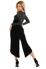 Load image into Gallery viewer, Tango Dress With Curved Slit And Sparkling Top