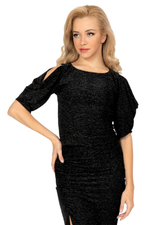 Load image into Gallery viewer, Sparkling Top With Off The Shoulder Sleeves