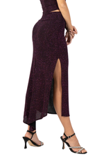 Load image into Gallery viewer, Sparkling Midi Skirt With Side Slit