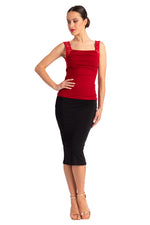 Load image into Gallery viewer, Square Neckline Top With Bust Gatherings And Lace Straps