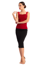 Load image into Gallery viewer, Square Neckline Top With Bust Gatherings And Lace Straps