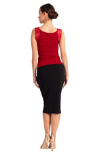 Load image into Gallery viewer, Square Neckline Top With Bust Gatherings And Lace Straps