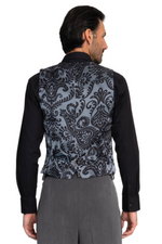 Load image into Gallery viewer, Stone Grey Tango Vest With Damask Print Back