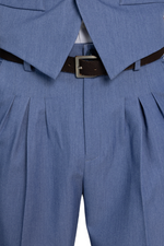 Load image into Gallery viewer, Stone Blue Men's Tango Pants With Three Pleats