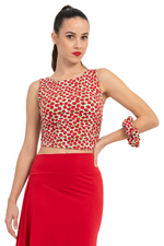 Load image into Gallery viewer, Strawberry Printed Sleeveless Crop Top
