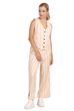 Load image into Gallery viewer, Striped Beige Women&#39;s Suit Vest
