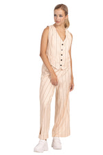 Load image into Gallery viewer, Striped Beige Women's Suit Vest