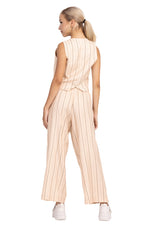 Load image into Gallery viewer, Striped Beige Women's Suit Vest