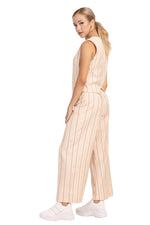 Load image into Gallery viewer, Striped Beige Wrap Women's Tailored Trousers