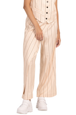 Load image into Gallery viewer, Striped Beige Wrap Women&#39;s Tailored Trousers
