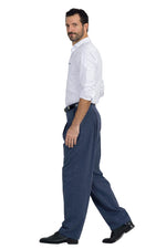 Load image into Gallery viewer, Striped Blue Pants With Front And Back Pleat