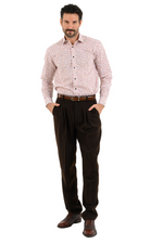 Load image into Gallery viewer, Striped Brown Men's Tango Pants With Three Pleats