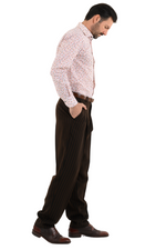 Load image into Gallery viewer, Striped Brown Men's Tango Pants With Three Pleats