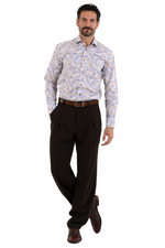 Load image into Gallery viewer, Brown Striped Tango Pants With Front Pleats
