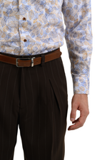 Load image into Gallery viewer, Brown Striped Tango Pants With Front Pleats