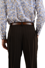 Load image into Gallery viewer, Brown Striped Tango Pants With Front Pleats