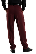Load image into Gallery viewer, Striped Burgundy Men's Tango Pants With Three Pleats