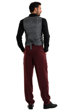 Load image into Gallery viewer, Striped Burgundy Men's Tango Pants With Three Pleats