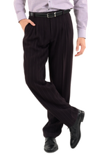 Load image into Gallery viewer, Eggplant Striped Tango Pants With Four Pleats