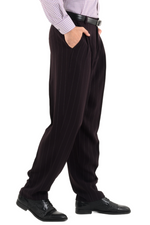 Load image into Gallery viewer, Eggplant Striped Tango Pants With Four Pleats