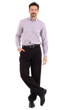 Load image into Gallery viewer, Eggplant Striped Tango Pants With Four Pleats