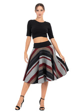 Load image into Gallery viewer, Striped Full Swing Flowing Skirt