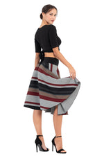 Load image into Gallery viewer, Striped Full Swing Flowing Skirt