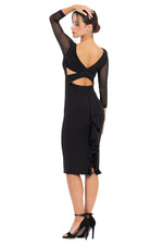 Load image into Gallery viewer, Tango Dress With Crisscross Back & Mesh Sleeves