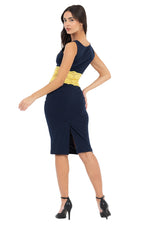 Load image into Gallery viewer, Tango Dress With Yellow Lace Waistband