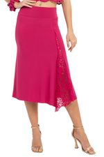 Load image into Gallery viewer, Tango Skirt with Left-side Lace Details