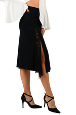 Load image into Gallery viewer, Tango Skirt with Right Slit & Lace Details